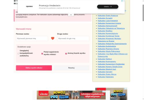 milosnykalkulator.pl