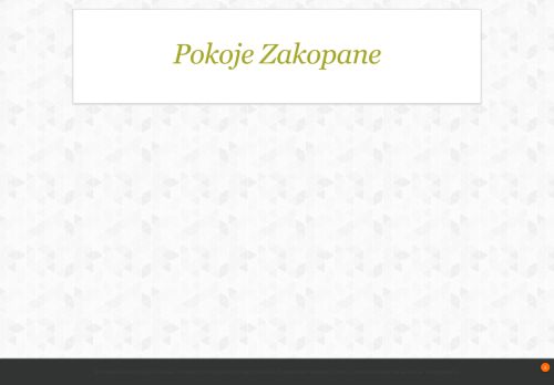 pokoje.w-zakopanem.info